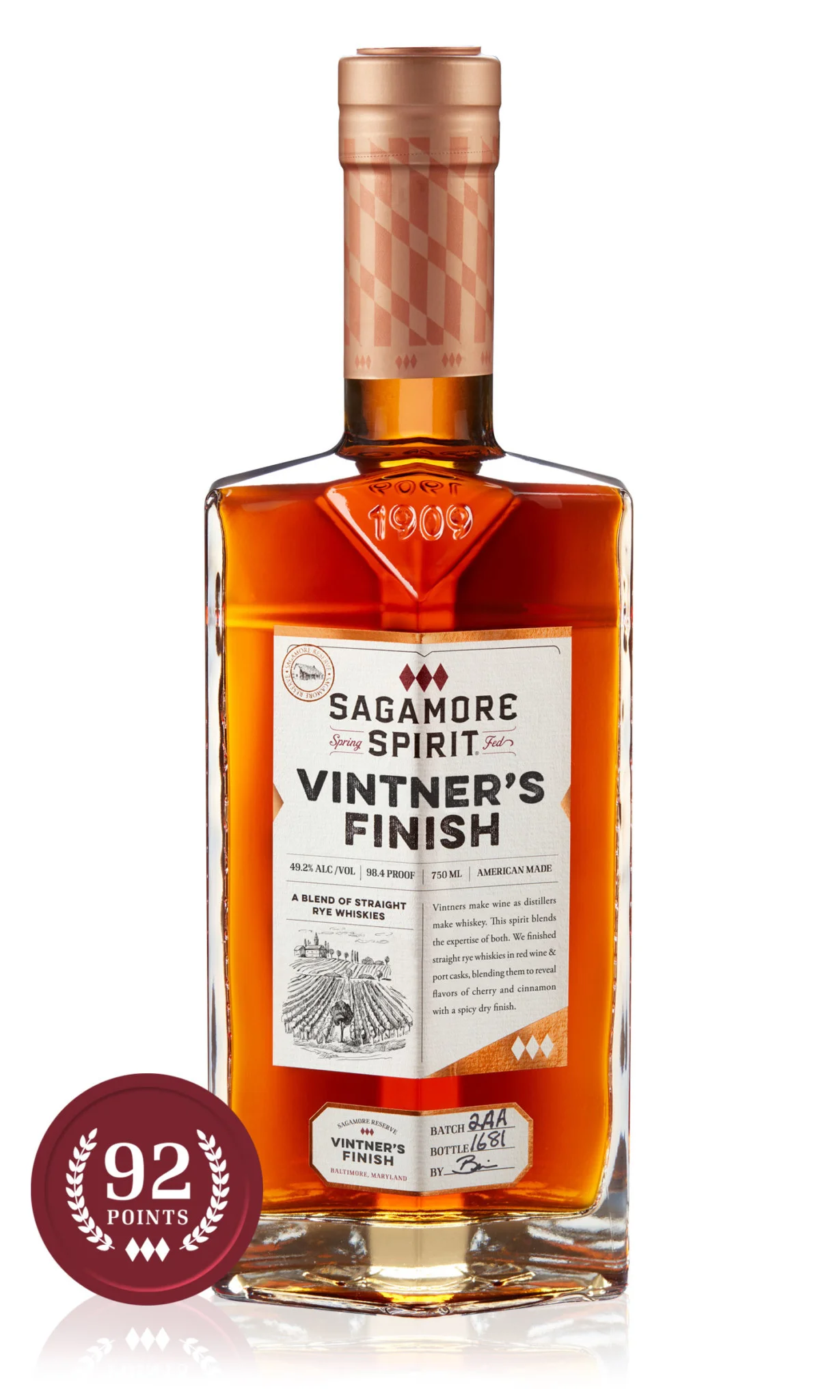 Sagamore Spirit Vintner's Finish Rye Whiskey