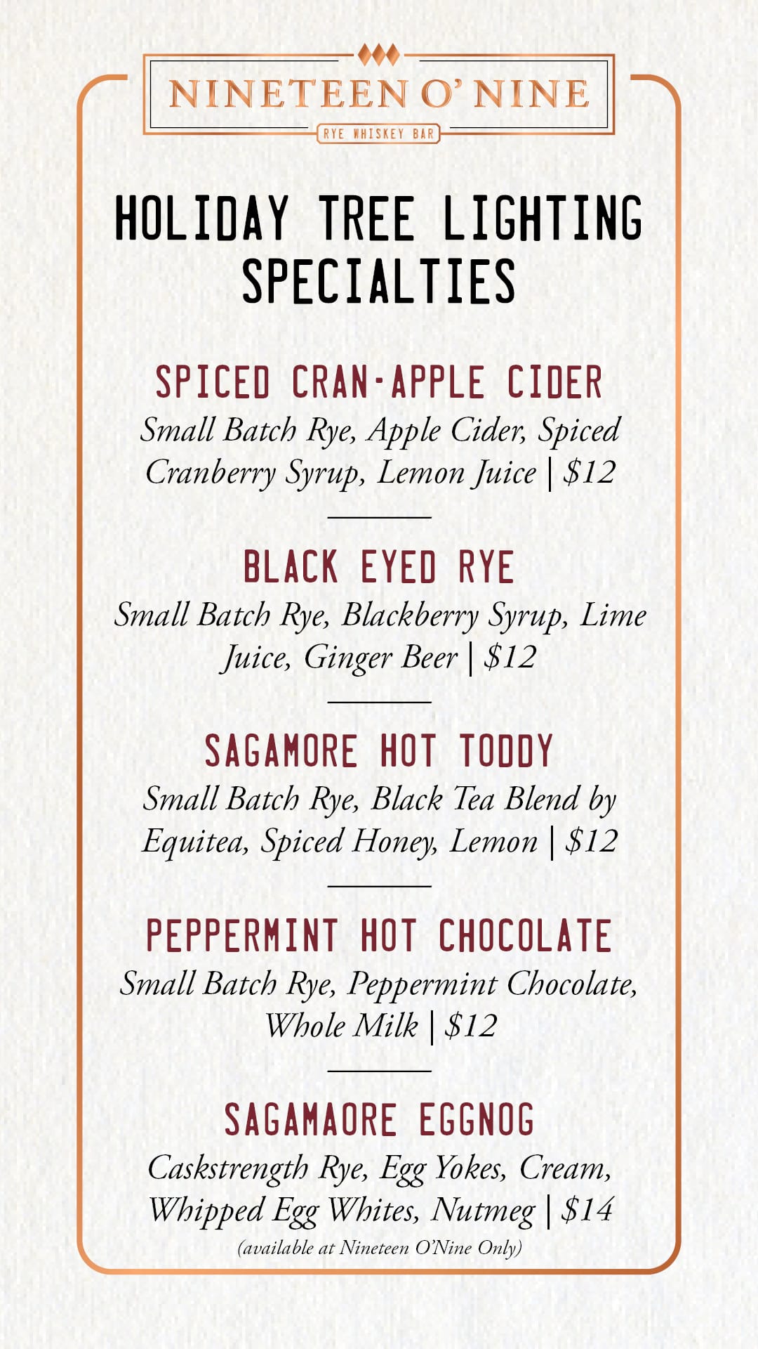 Tree Lighting Physical Menu 24