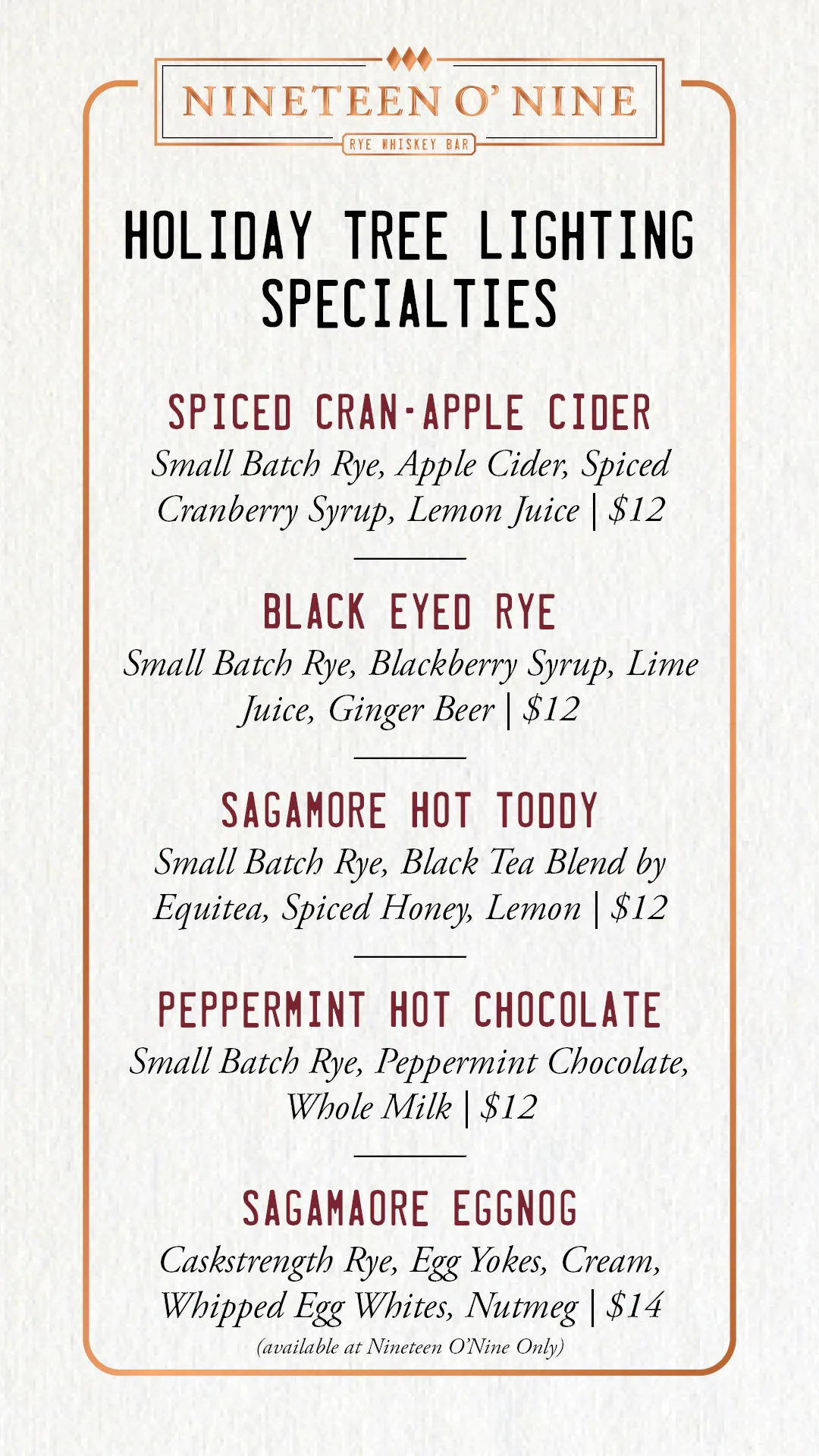 Tree Lighting Physical Menu 24 Tree Lighting Physical Menu 24